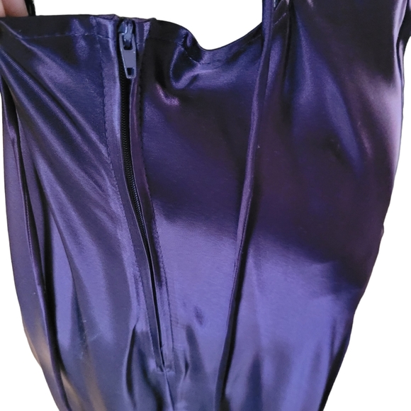 Vintage Be Smart Formal Dress Size 13 / 14 Dark Purple Long Made in USA - Picture 8 of 10